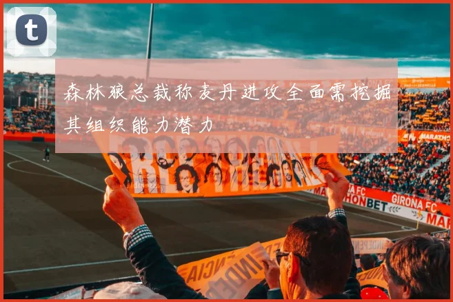 森林狼总裁称麦丹进攻全面需挖掘其组织能力潜力